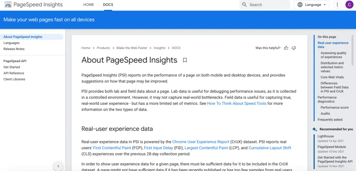 Google Pagespeed Insights